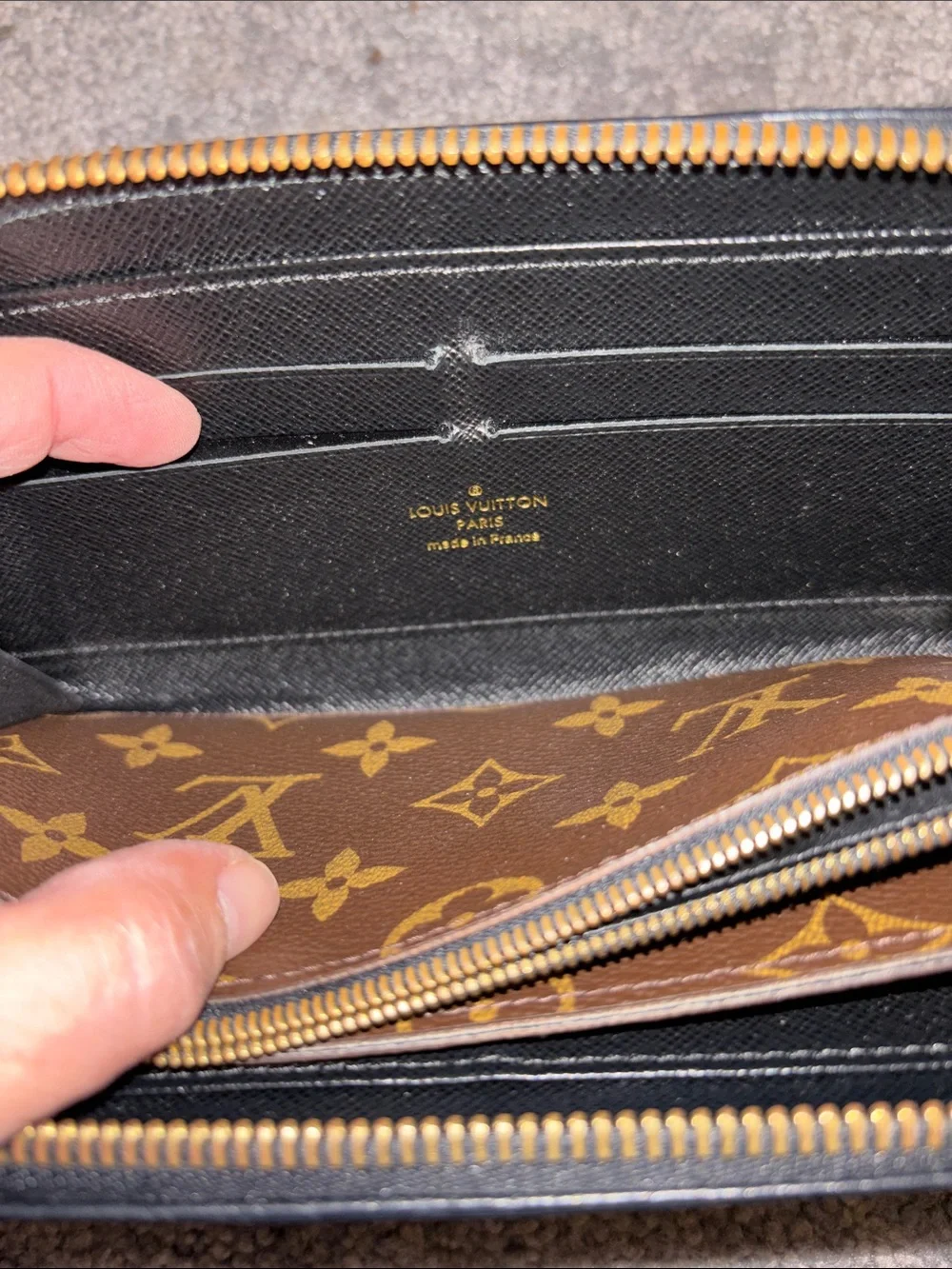 Louis Vuitton Monogram Zip-Around Wallet in Brown and Black